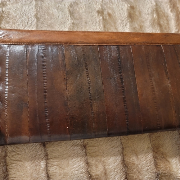 Vintage Eel Skin Leather Clutch - Picture 2 of 9